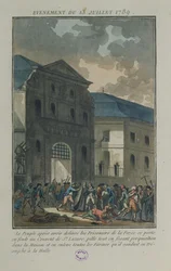 Plyndring av Saint-Lazare-klosteret, 13. juli 1789 (akvatint)